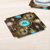 Dessous-de-verre En Papier Steampunk Rusty Background (Incliné)