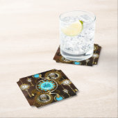 Dessous-de-verre En Papier Steampunk Rusty Background (En situation)