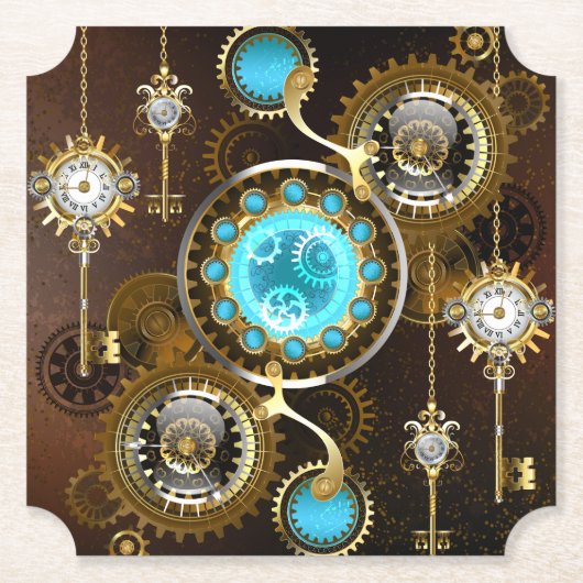 Dessous-de-verre En Papier Steampunk Rusty Background (Devant)