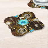 Dessous-de-verre En Papier Steampunk Rusty Background (Incliné)
