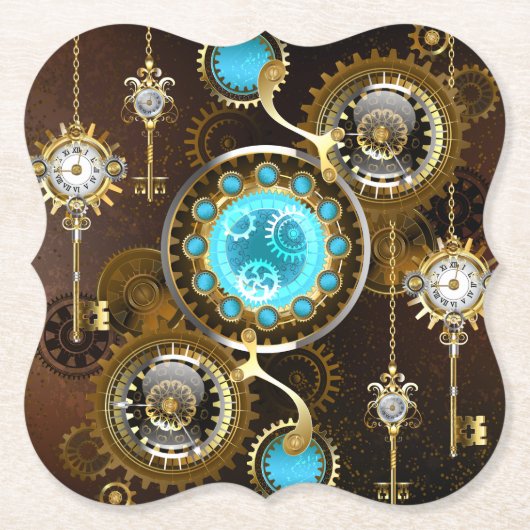 Dessous-de-verre En Papier Steampunk Rusty Background (Devant)