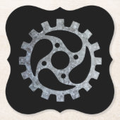 Dessous-de-verre En Papier Steampunk Silver Zinc Gear VI (Devant)
