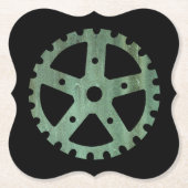 Dessous-de-verre En Papier Steampunk Verdigris Bronze Gear II (Devant)