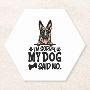 Dessous-de-verre En Papier Stickers berger allemand - Je suis désolé Mon chie