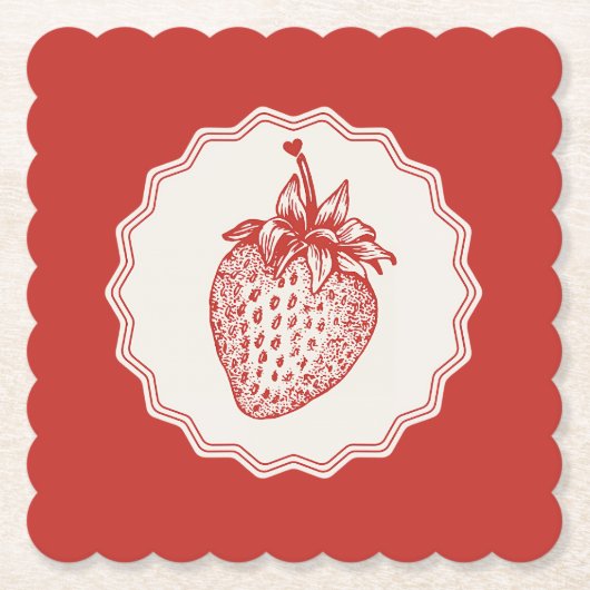 Dessous-de-verre En Papier Strawberry (Devant)