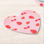 Dessous-de-verre En Papier Strawberry Photo ハート型コースター (Incliné)