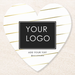 Dessous-de-verre En Papier Stripe Entreprise Entreprise Logo Entreprise White