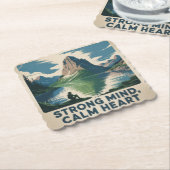 Dessous-de-verre En Papier Strong Mind, Calm Heart (Incliné)