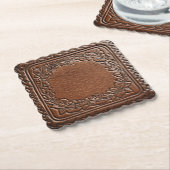 Dessous-de-verre En Papier Style Occidental élégant en cuir (Incliné)