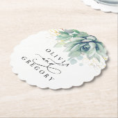 Dessous-de-verre En Papier Succulentes Élégance Moderne (Incliné)