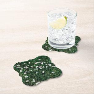 Dessous-de-verre En Papier Summer Meadow Petits Fleurs sauvages blancs et ros