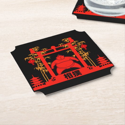 Dessous-de-verre En Papier Sumo Wrestler (Incliné)