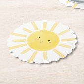 Dessous-de-verre En Papier Sunshine, fête d'anniversaire au soleil minimalist (Incliné)