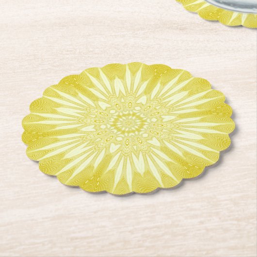 Dessous-de-verre En Papier Sunshine Yellow Faux Tulle Design (Incliné)