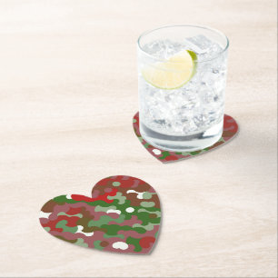 Dessous-de-verre En Papier Super Funky Retro Boho Rouge et Vert Noël