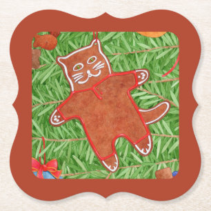 Dessous-de-verre En Papier Support à chat en pain d'épices Coasters / Gingerb