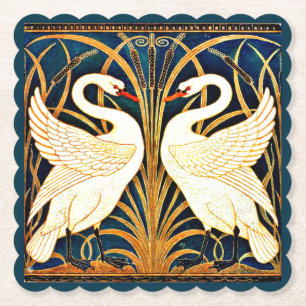 Dessous-de-verre En Papier Swan and Rush and Iris, fine art,