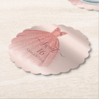 Sweet 16 Rose Gold Script moderne Glam Anniversair