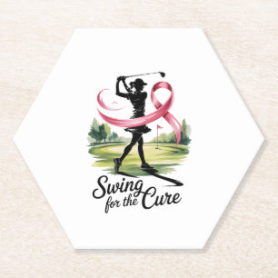 Dessous-de-verre En Papier Swing for the Cure Golf Breast Cancer