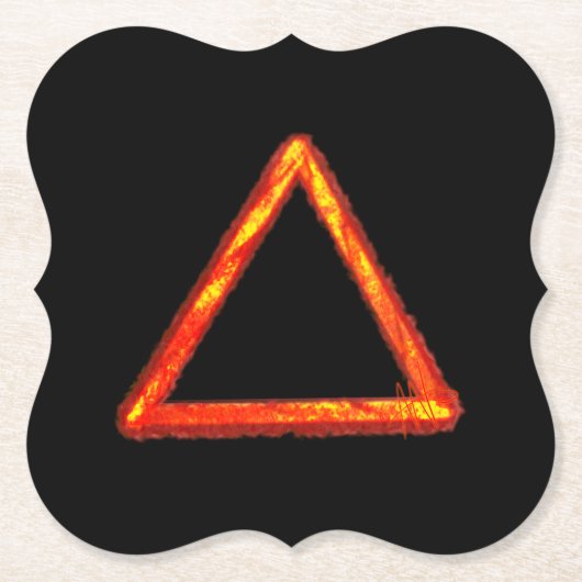 Dessous-de-verre En Papier Symbole d'alchimie d'élément de feu lame (Devant)