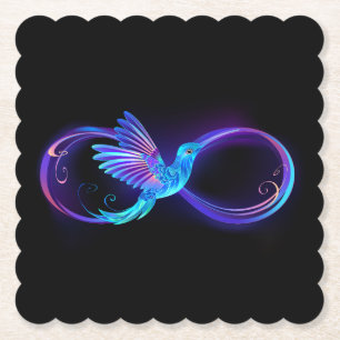 Dessous-de-verre En Papier Symbole de Neon Infinity par Glowing Hummingbird