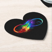 Dessous-de-verre En Papier Symbole d'infini avec plume arc-en-ciel (Incliné)