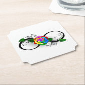 Dessous-de-verre En Papier Symbole d'infini avec Rose arc-en-ciel (Incliné)