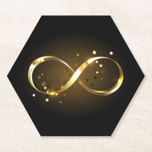 Dessous-de-verre En Papier Symbole d'infini doré