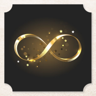 Dessous-de-verre En Papier Symbole d'infini doré
