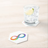 Dessous-de-verre En Papier Symbole d'infinité arc-en-ciel stratifié (En situation)