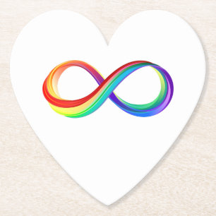 Dessous-de-verre En Papier Symbole d'infinité arc-en-ciel stratifié
