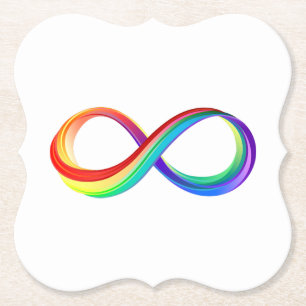 Dessous-de-verre En Papier Symbole d'infinité arc-en-ciel stratifié