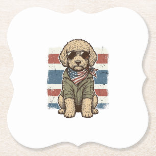Dessous-de-verre En Papier T-shirt de conception de gravure vintage de chien