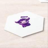 Dessous-de-verre En Papier T-shirt de vache pourpre surdimensionné (Incliné)