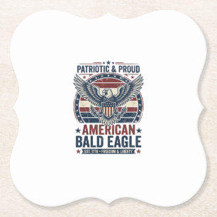 Dessous-de-verre En Papier T-Shirt décontracté vintage aigle chauve patriotiq