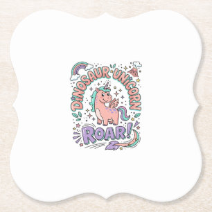 Dessous-de-verre En Papier T-Shirt Licorne Dinosaure Licorne Rugissement Styl