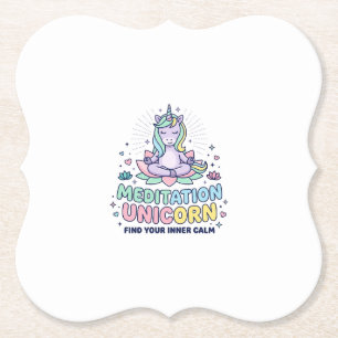 Dessous-de-verre En Papier T-Shirt Typographie Gras Licorne Méditation Licorn
