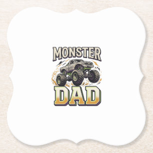 Dessous-de-verre En Papier T-shirt vectoriel vintage de camion monstre Papa m