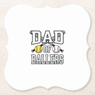 Dessous-de-verre En Papier T-shirt vintage baseball softball pour papa de jou