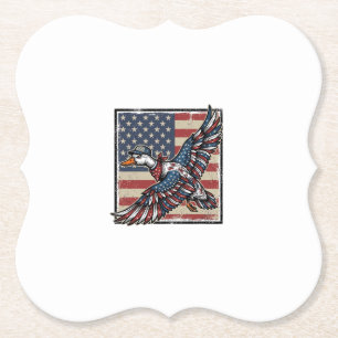 Dessous-de-verre En Papier T-shirt vintage gravure canard volant patriotique 