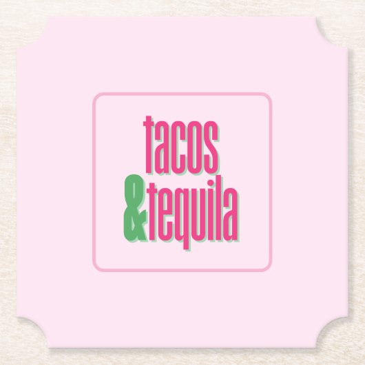 Dessous-de-verre En Papier Tacos Tequila Thème Mexicain (Devant)