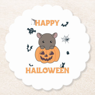 Dessous-de-verre En Papier Tapir En Citrouille Cute Tapire Happy Halloween