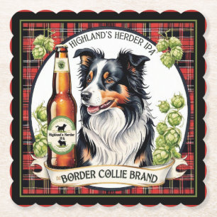 Dessous-de-verre En Papier Tapis de bière IPA Border Collie