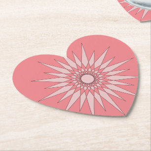 Dessous-de-verre En Papier Tapis de protection - Motif Starburst en rose