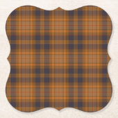 Dessous-de-verre En Papier Tartan bleu orange Brown (Devant)