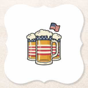 Dessous-de-verre En Papier Tasse à bière patriotique design vectoriel vintage