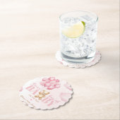 Dessous-de-verre En Papier Teddy ours rose Beary baby shower mignon (En situation)