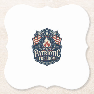 Dessous-de-verre En Papier Tee-shirt graphique vectoriel nuit de feu patrioti