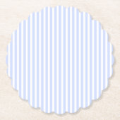 Dessous-de-verre En Papier Tendre Bébé Bleu Ciel Pâle et Rayure Blanche (Devant)