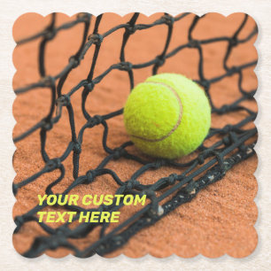 Dessous-de-verre En Papier Tennis de texte personnalisé